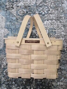Natural Woven Picnic Basket with Handles